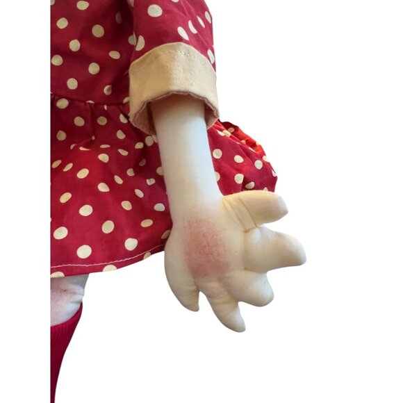 Handmade SIGNED Raggedy Ann Folk Art Cloth Doll — Primitive Americana Decor 21” - Picture 7 of 11